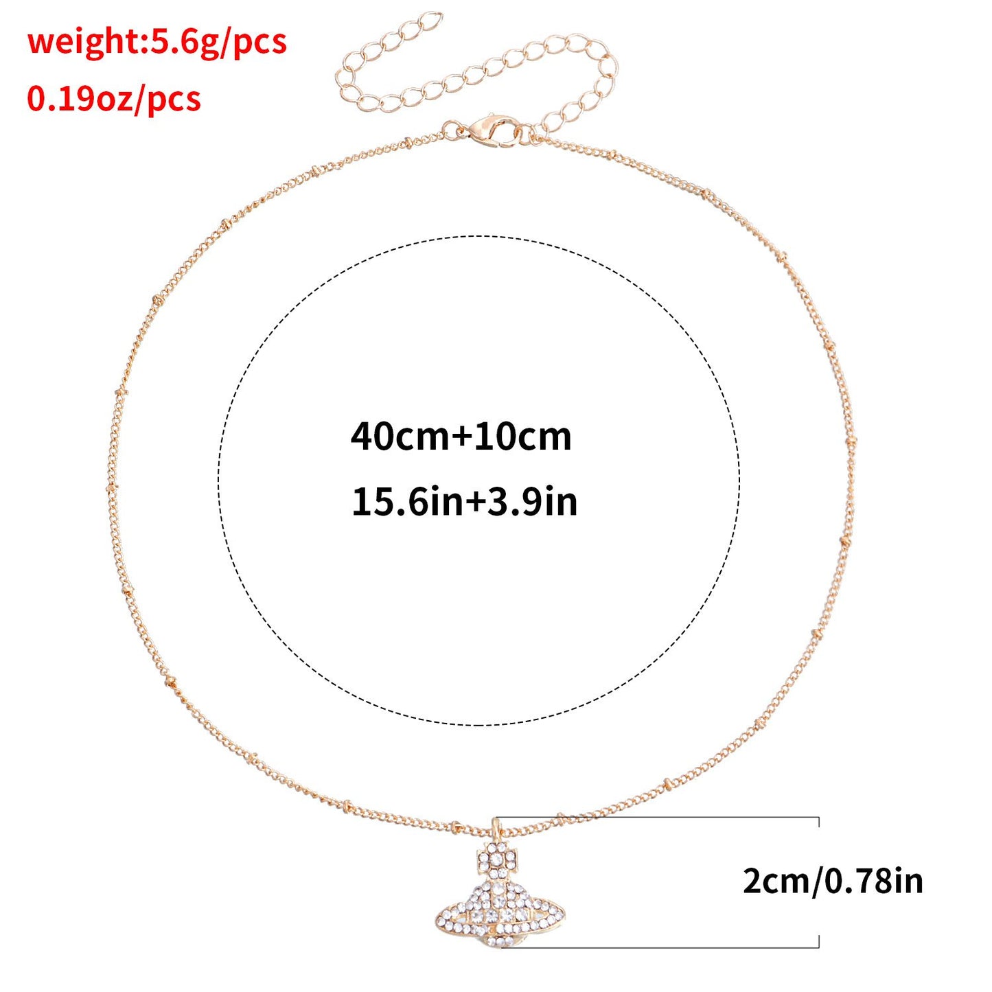 Jewelry Simple Trend Exaggerated Diamond Cosmic Planet Pendant Necklace Female Alloy Personality Necklace