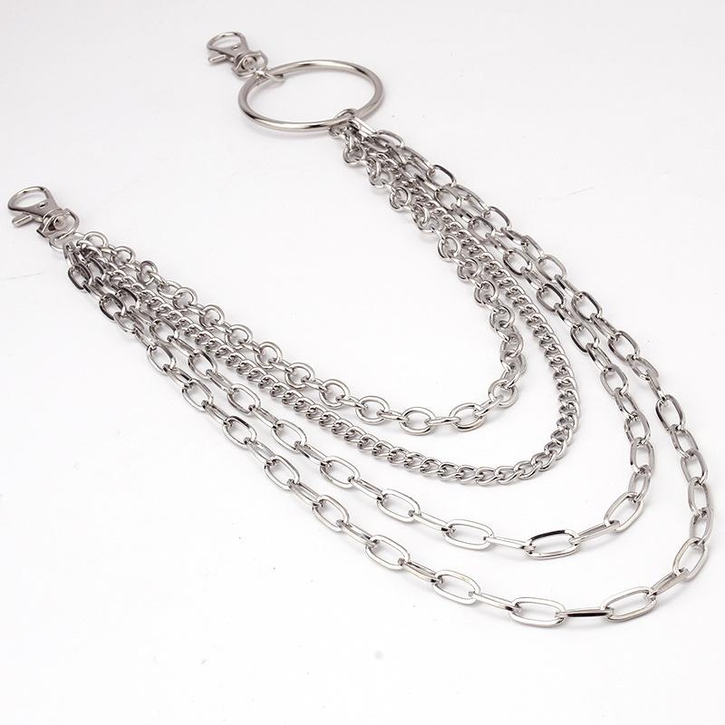 Hip-hop punk fashion metal waist chain personality popular multi-layer jeans chain ins