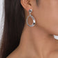 E1919 Earrings Geometric Simple Hollow Rhinestone Earrings Temperament Retro Niche Hong Kong Earrings