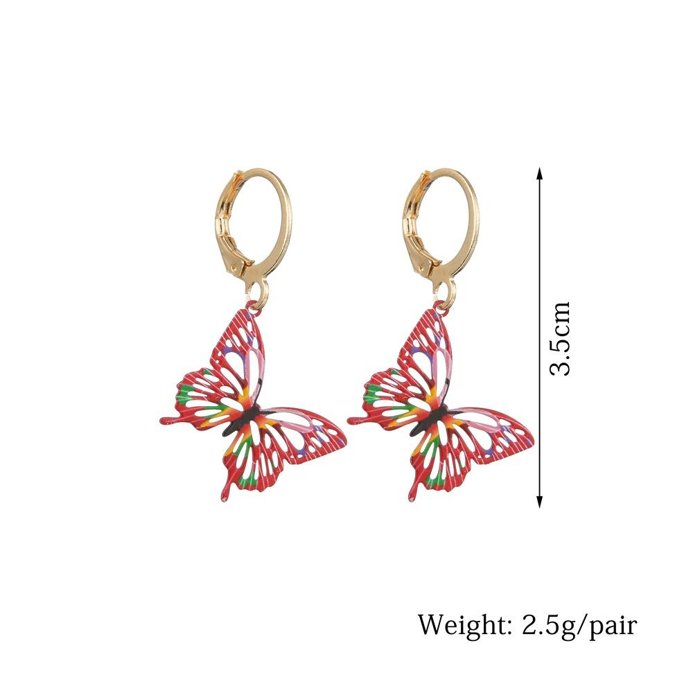 Cute Painted Butterfly Earrings Retro Drip Oil Computer Chip Earrings Female Jewelry