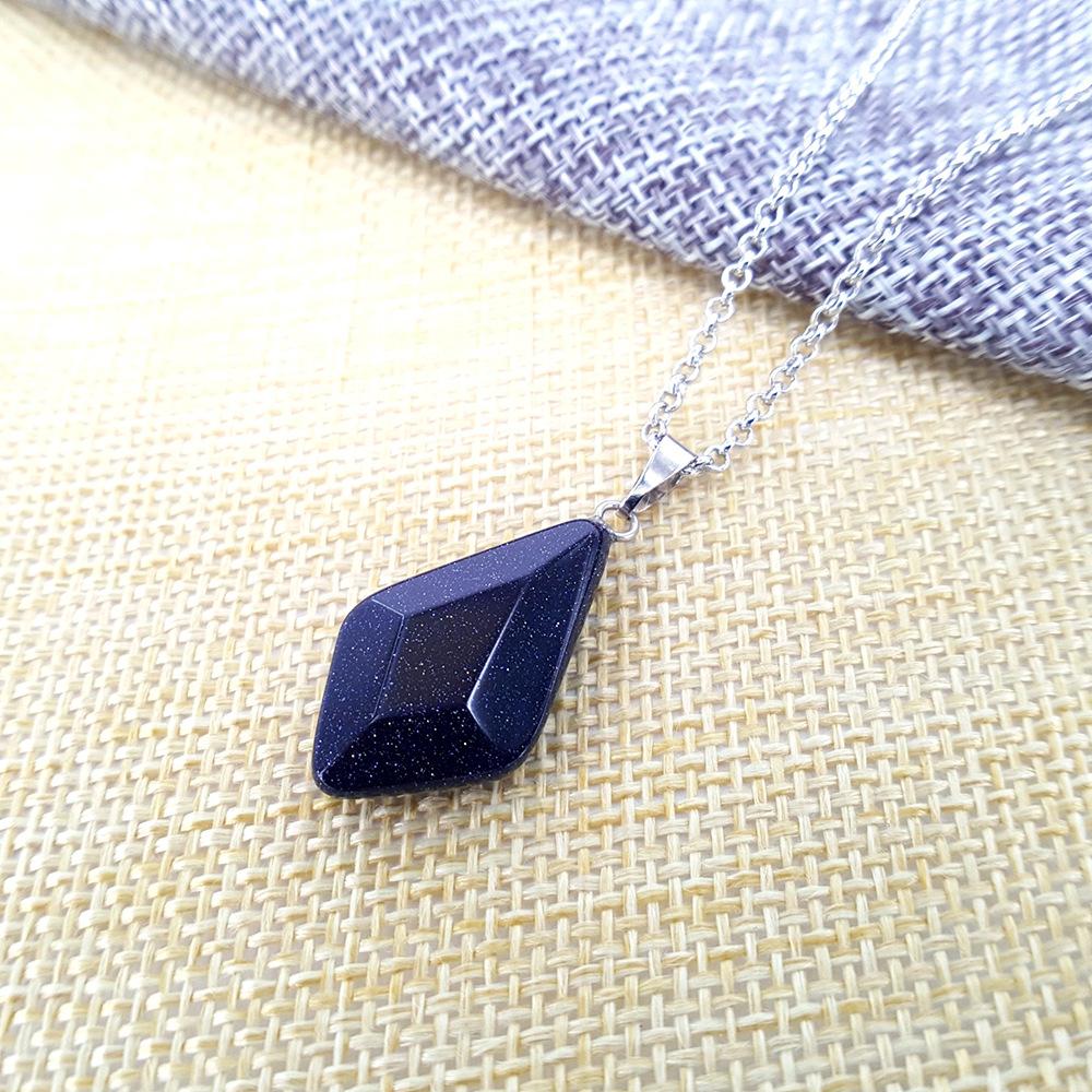Multi-faceted Crystal Necklace Natural Stone Clavicle Chain Creative Stone Simple Pendant