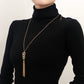 Jewelry Autumn and Winter Tassel Sweater Necklace Diamond 8-character Chain Necklace Sweater Chain Advanced Sense Female