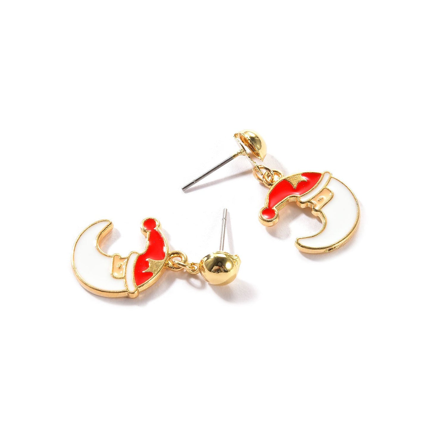 Jewelry cartoon moon Christmas hat steel needle earrings ladies Christmas creative earrings earrings