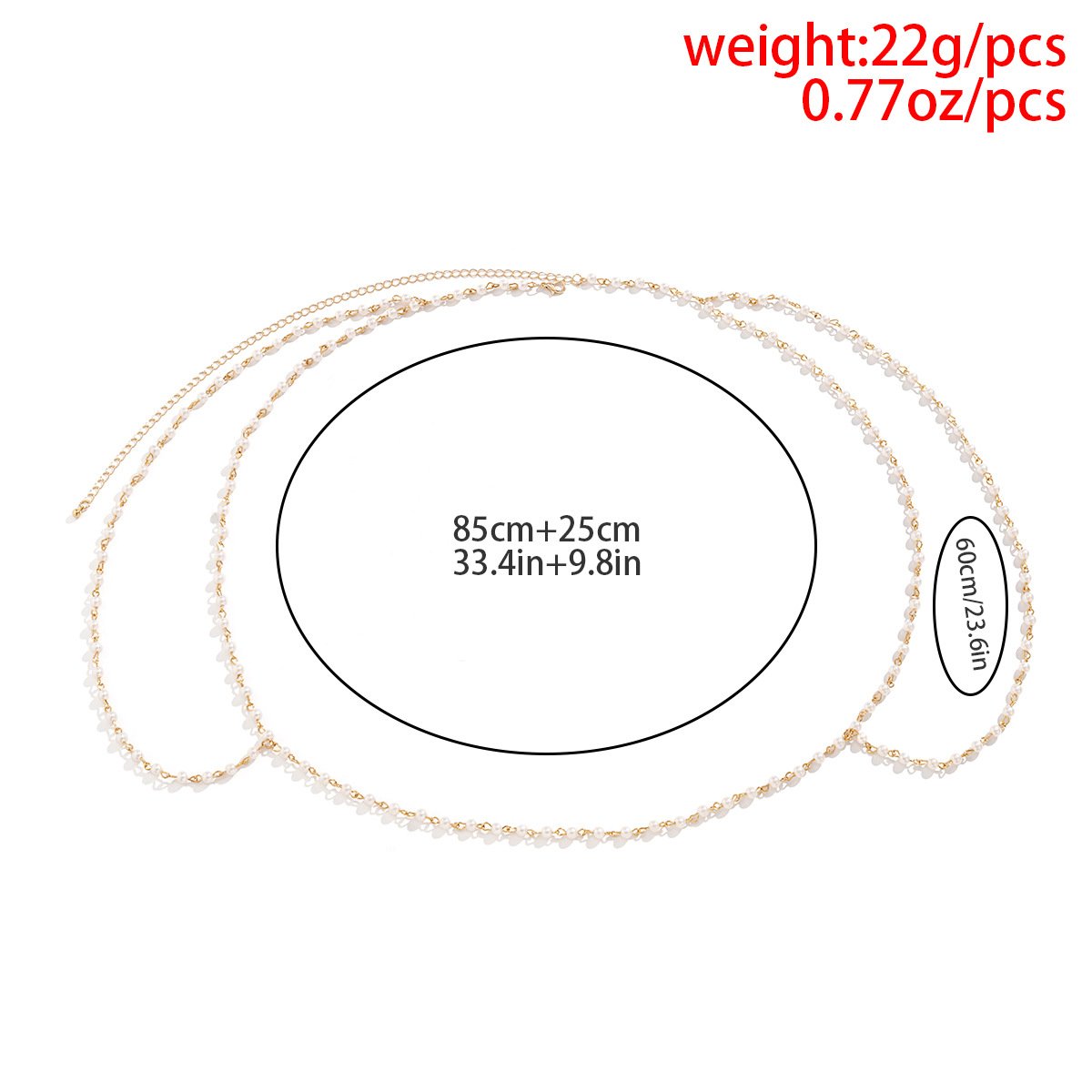 Jewelry Fashion Sexy Imitation Pearl Shoulder Necklace Simple Metal Ball Bead Chain Tassel Body Chain