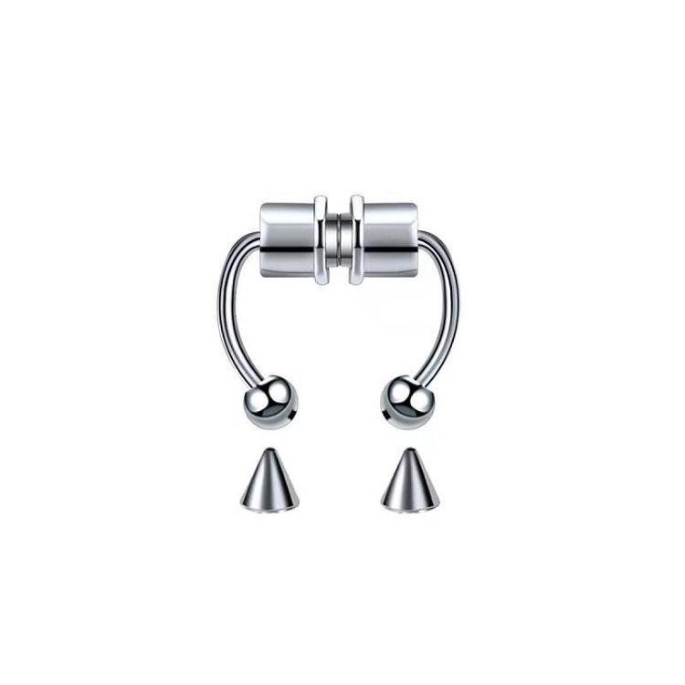 Stainless Steel Magnet Magnetic Fake Nose Ring Non Piercing Nose Hoop Ring Horseshoe Ring Body Piercing Jewelry