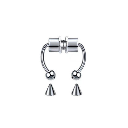 Stainless Steel Magnet Magnetic Fake Nose Ring Non Piercing Nose Hoop Ring Horseshoe Ring Body Piercing Jewelry