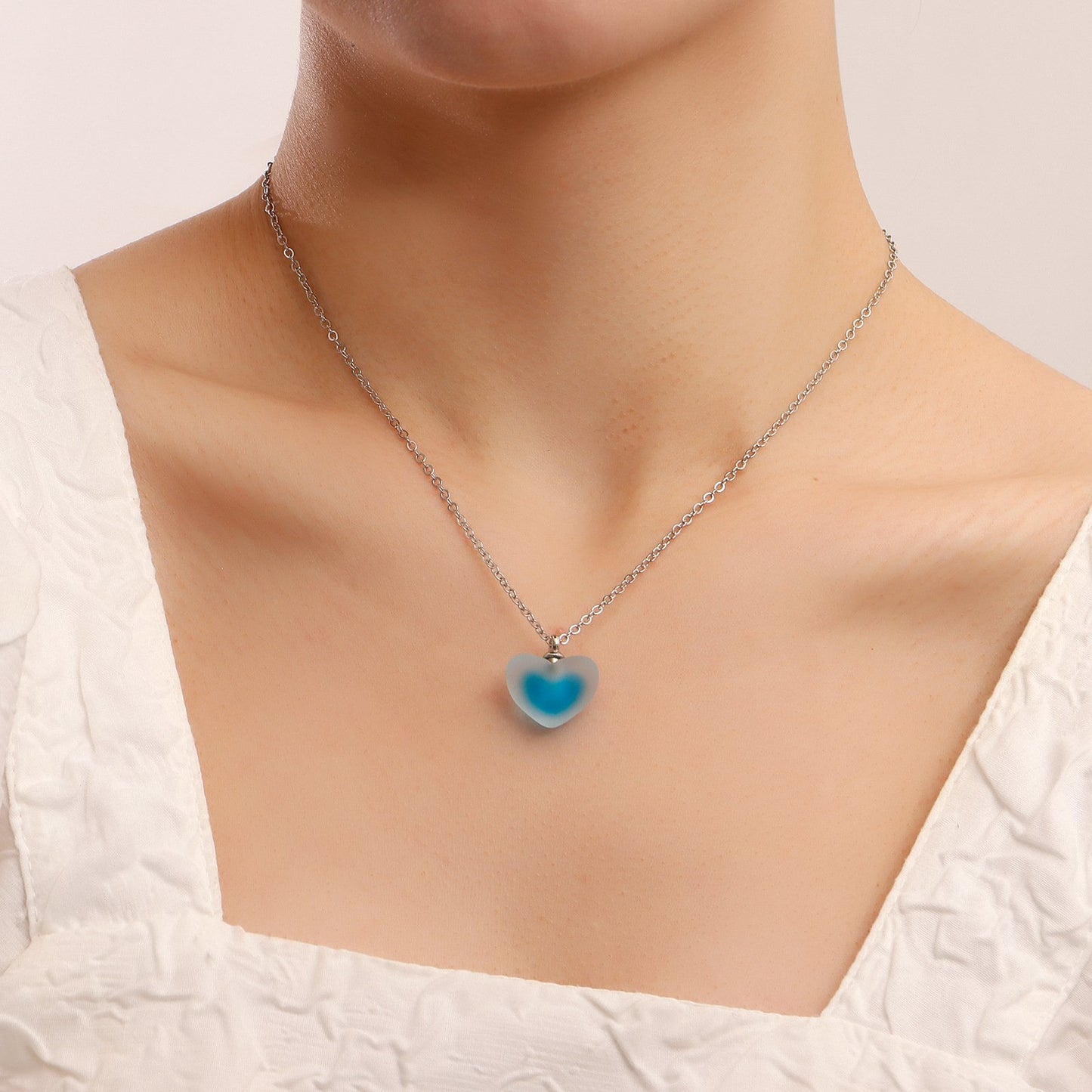 Jewelry Simple Acrylic Color Frosted Love Ball Pendant Necklace Female Cute Fresh Necklace