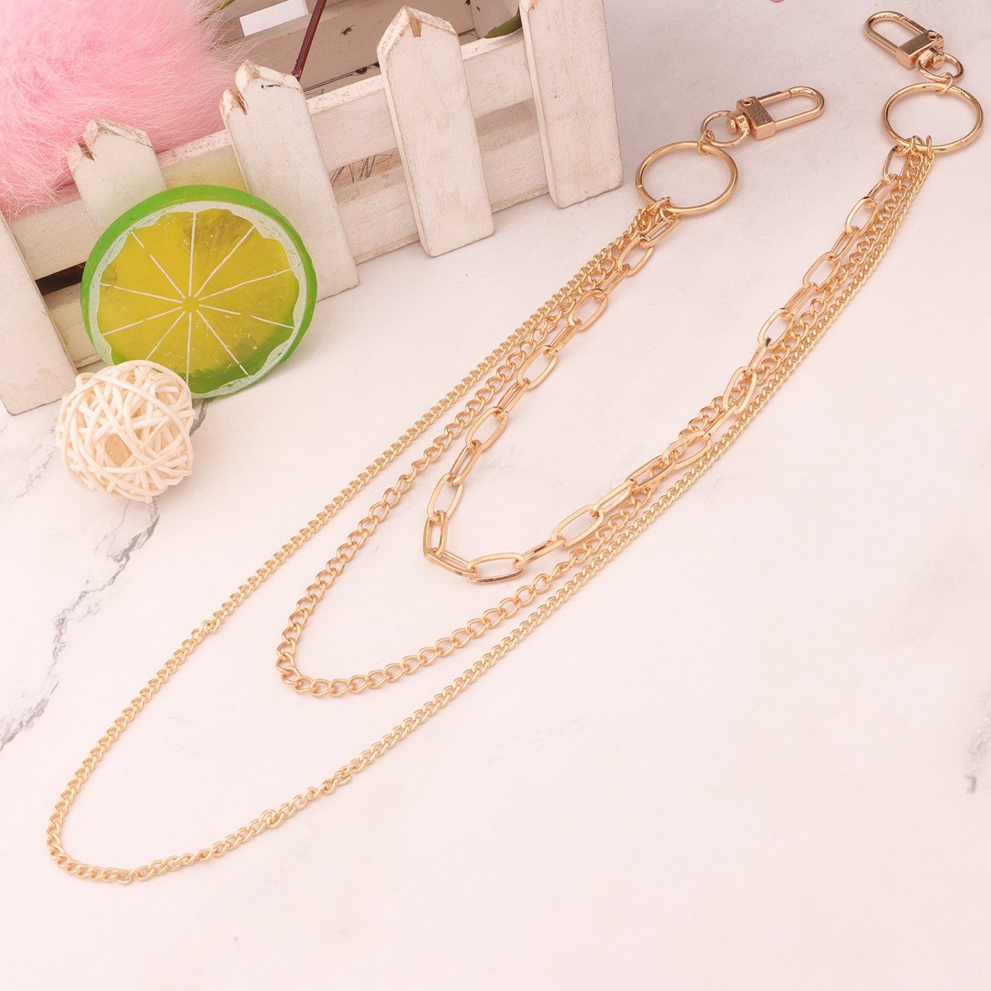 Jewelry alloy ring geometric multi-layer chain body chain female retro sexy metal waist chain