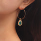 Jewelry ins trend C-shaped large ring imitation green agate pendant earrings female fashion temperament earrings