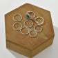 Fashion personality Bohemian ethnic ball turquoise alloy wave ring 8-piece set for women