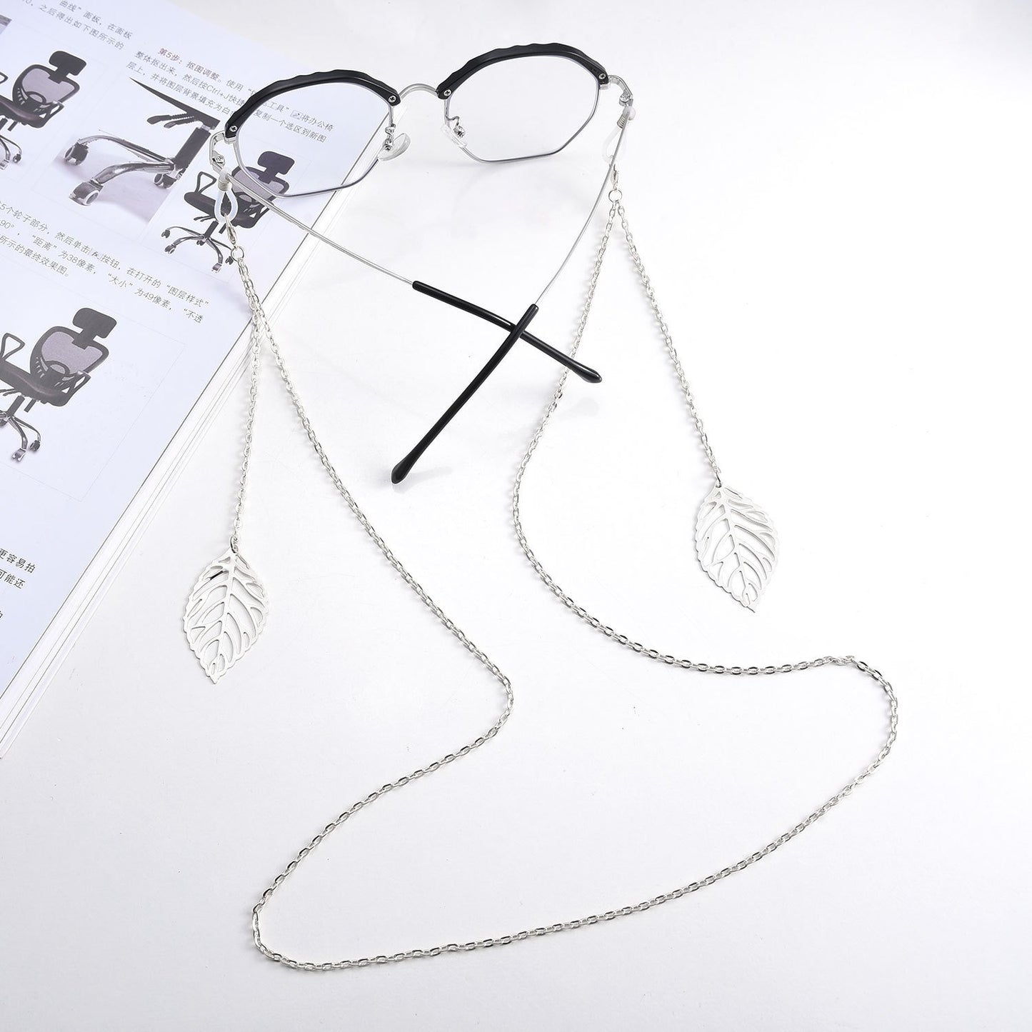 Jewelry Fashion Leaf Pendant Glasses Mask Accessories Ladies Temperament Metal Chain Glasses Chain