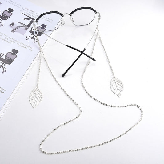 Jewelry Fashion Leaf Pendant Glasses Mask Accessories Ladies Temperament Metal Chain Glasses Chain