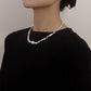 Jewelry Broken Silver Geometric Irregular Pearl Pendant Necklace Clavicle Chain Personality Trendy Cool Necklace