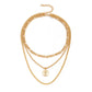 Jewelry Punk Metal Texture Snake Bone Chain Necklace Retro Versatile Portrait Tag Pendant