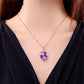 Fashion Women Heart Amethyst Gemstone Pendant Necklace Peach Heart Amethyst Necklace Jewelry