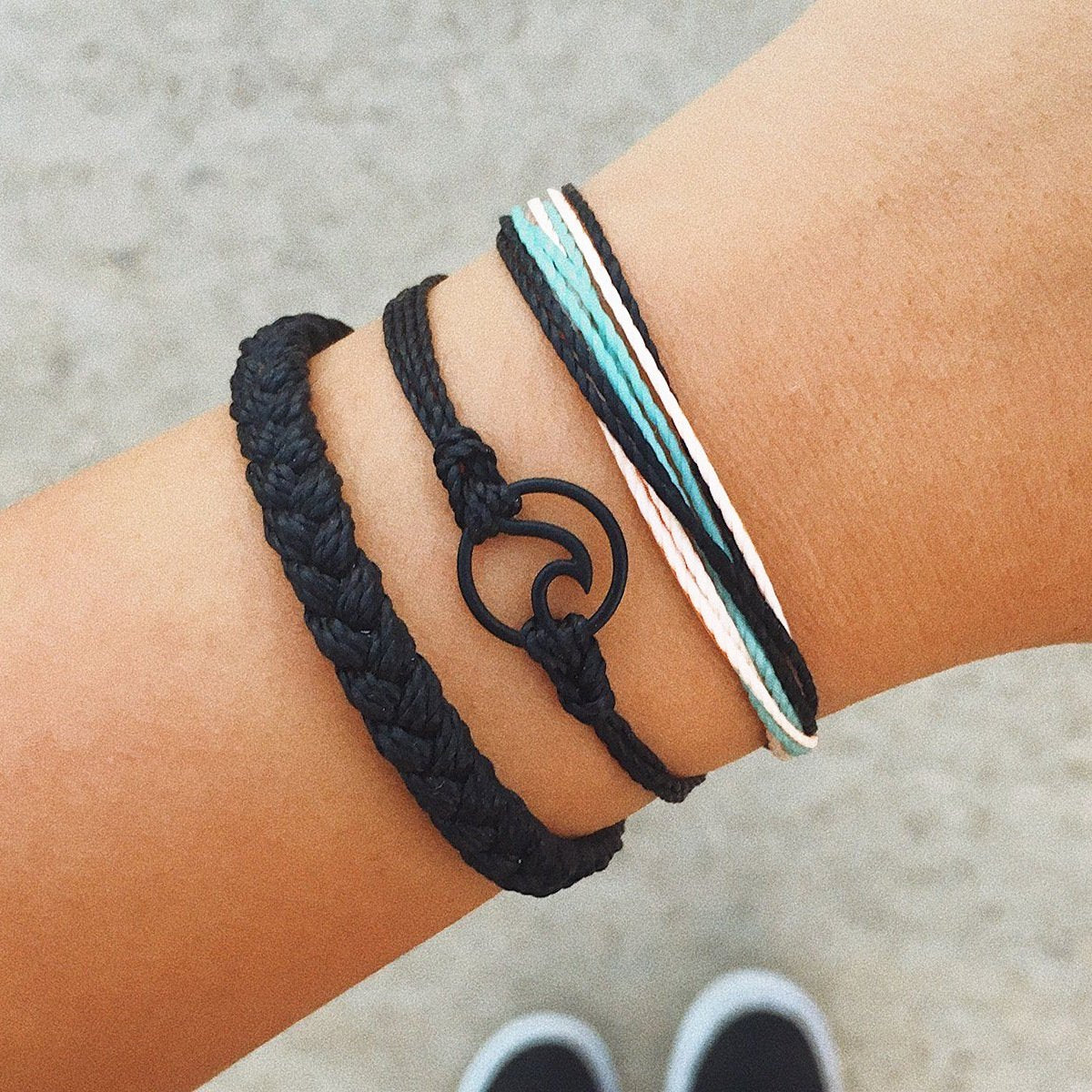 Jewelry Bohemian Braided Bracelet Wave Ocean Wave Bracelet Three-piece Set Simple Hand Jewelry