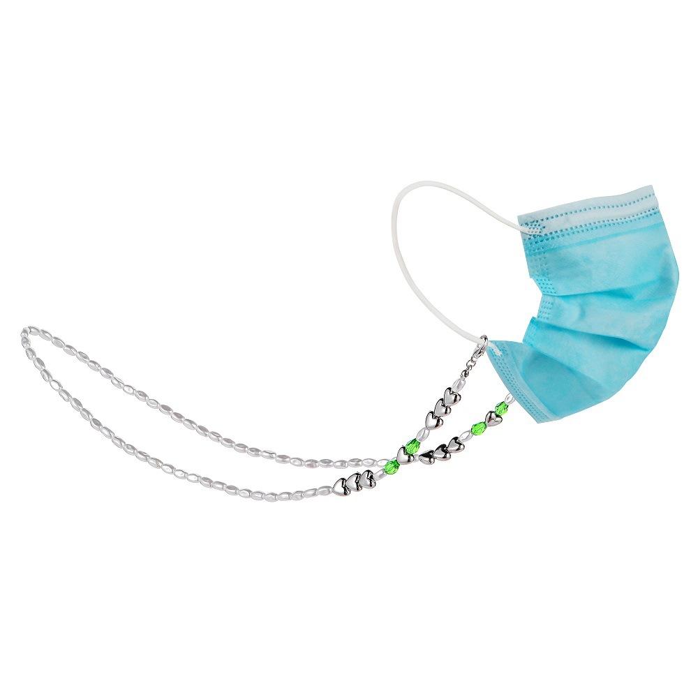 Simple personality ins love pearl necklace oval mask chain glasses chain female niche design sense