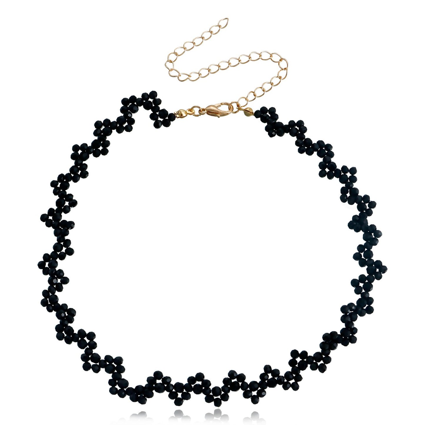 Explosive summer ins black crystal hand-woven necklace necklace female trend jewelry choker