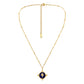 French temperament ladies stainless steel gold retro coin shield drop oil star short necklace