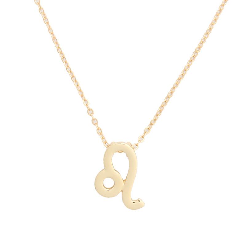 Twelve Constellation Couple Necklace Female Leo Clavicle Chain Pendant Simple Necklace Jewelry