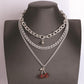 Resin cherry multi-layered necklace ball pendant decoration niche design sense fruit fashion clavicle chain female