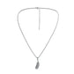 Niche design high-end men's simple personality stainless steel feather necklace versatile fashion titanium steel pendant