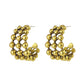 Dongdaemun Retro Hong Kong Earrings Fashion Gold Ball Hollow C Shape Earrings Lady Earrings