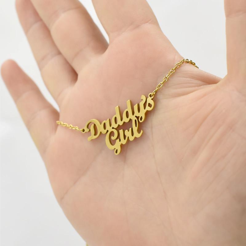 Daddy'sGirl Necklace Parents Daughter Family Members Clavicle Chain Father's Day Gift