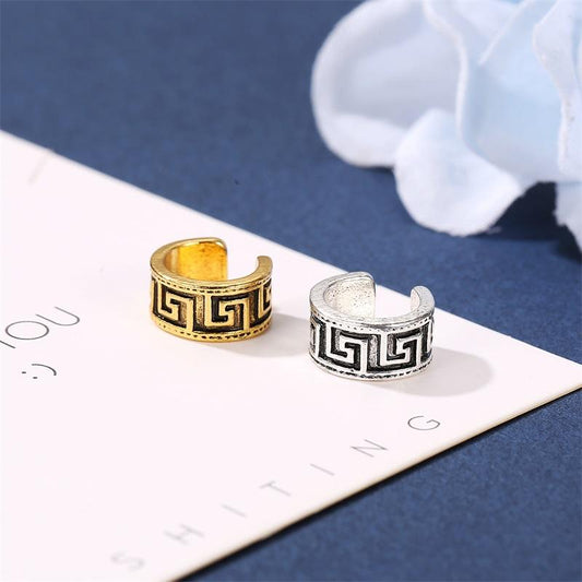 Earrings trendy retro hollow ear bone clip ethnic pattern single male and female earrings