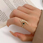 ins devil's eye ring female retro fashion micro-inlaid zircon geometric opening index finger ring eye ring