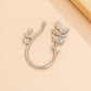 Jewelry Retro Simple Rose Leaf Ear Hanging Versatile Geometric Metal No Ear Pierce Ear Bone Clip
