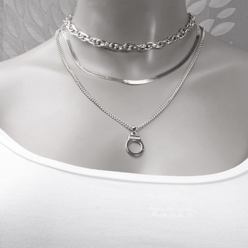 Jewelry Retro Twist Chain Snake Bone Chain Necklace Hip Hop Multi-layer Versatile Tide Brand Letter Necklace