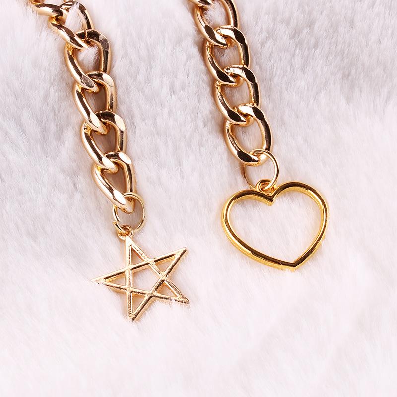 Fashion love waist chain empty five-pointed star all-match fashion dress decoration belt retail