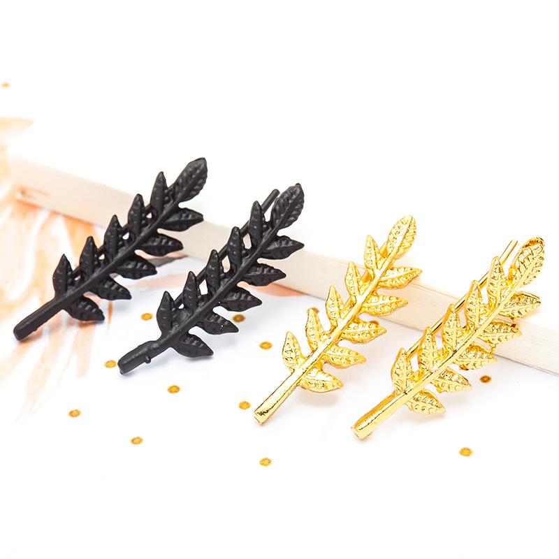 Fashion and simple leaf-shaped leaf-shaped stud earrings for women