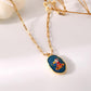 Irregular Oval Resin Christmas Snowflake Necklace Personality Fashion Simple Original Alloy Pendant Female