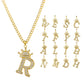 The same letter crown necklace copper micro-inlaid zircon clavicle chain punk hip-hop couple jewelry