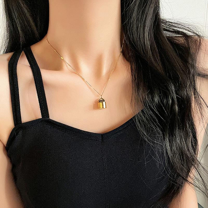 Titanium steel blessing full of auspicious cloud necklace retro personality temperament blessing character clavicle chain