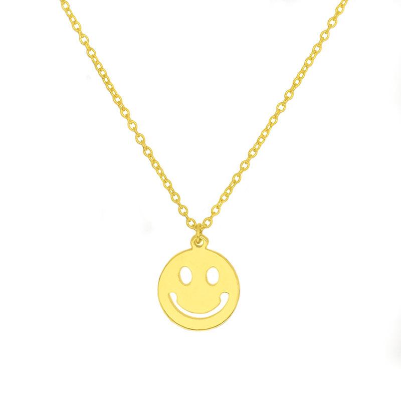 Fashion Simple Jewelry Happy Smile Emoji Necklace Couple Set