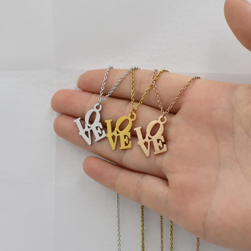 Personality Love Necklace Creative Alphabet Necklace Female Fashion Temperament Versatile Necklace