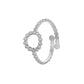 Personality fashion titanium steel circle dot opening ring trend stainless steel cold ring female