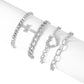 B1958 Jewelry Personality Stacked Cross Love Bracelet Creative Rhinestone Cuban Chain Bracelet Female