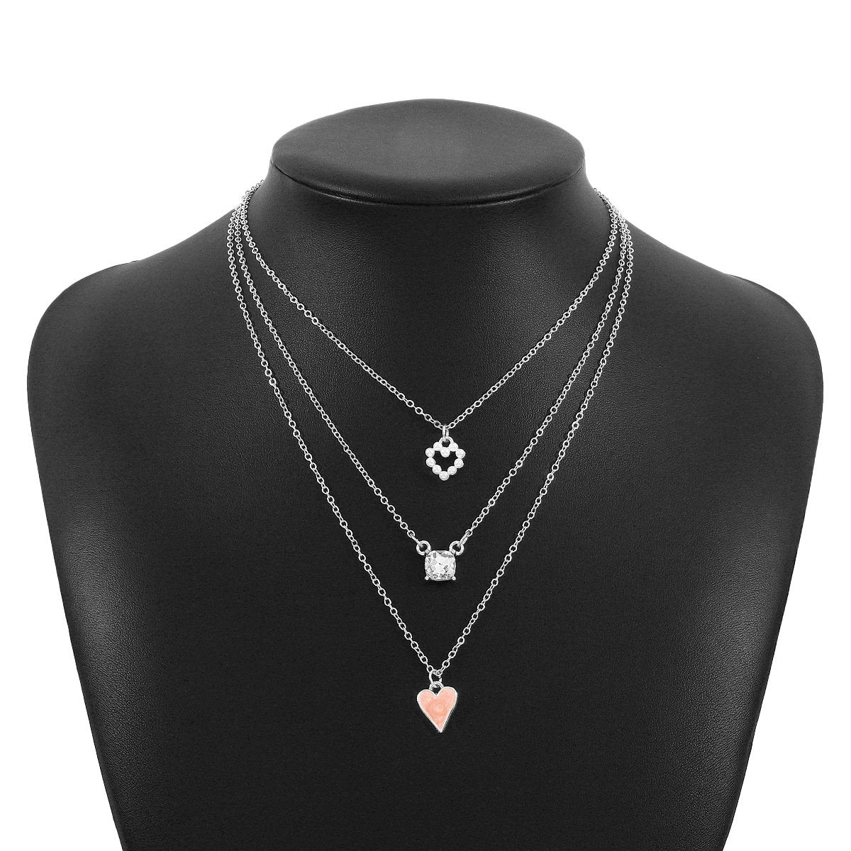 N114ikTok Back Decoration Simple Thin Chain Necklace Pearl Love Drip Oil Fashion Necklace Female