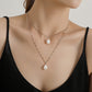 Jewelry Melon Seeds Chain Pearl Drop Shape Necklace Women's Fashion Simple Double Layer Necklace