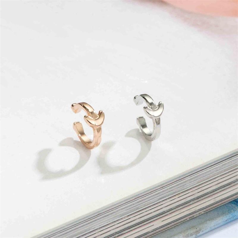 Simple moon ear clip literature and art cute small fresh single ear bone clip without ear piercing female all-match accessories