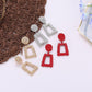 Exaggerated Atmospheric Matte Trendy Geometric Earrings Creative Personality Embossed Trapezoidal Long Metal Earrings
