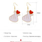 Creative personality earrings simple metal dripping oil red heart-shaped earrings creative cute earrings female