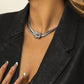 Jewelry metal texture knotted chain necklace female punk hip-hop geometric clavicle necklace