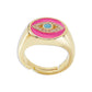 ZR68 Personalized oil drop wide-face jewelry exaggerated devil's eye ring fashion zircon open ring