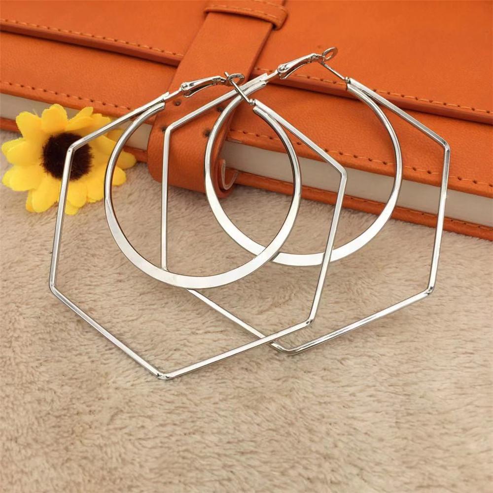Exaggerated series of large polygonal round earrings women's fashion all-match earrings earrings jewelry jewelry