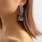 E1986 Medieval Beaded Tassel Geometric Earrings Temperament Retro Elegant Ethnic Solid Color Earrings